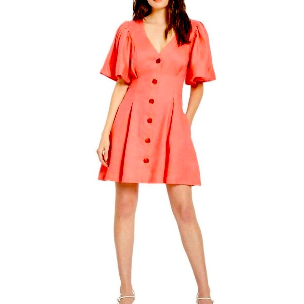 Nicholas Pink Linen Dress